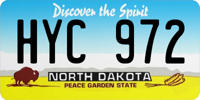 ND license plate HYC972