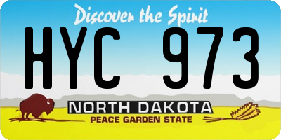ND license plate HYC973