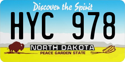 ND license plate HYC978