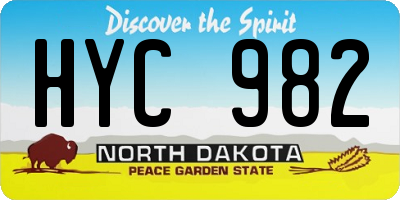 ND license plate HYC982