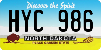 ND license plate HYC986