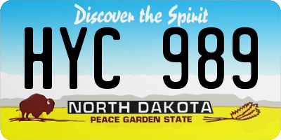 ND license plate HYC989