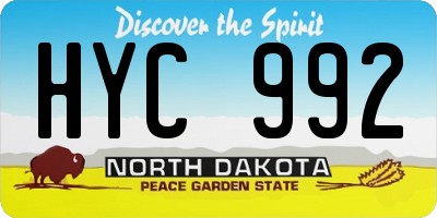 ND license plate HYC992