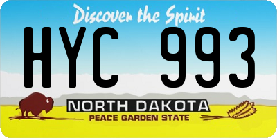 ND license plate HYC993