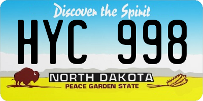 ND license plate HYC998