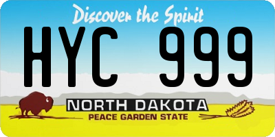 ND license plate HYC999