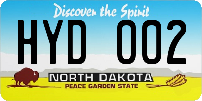ND license plate HYD002