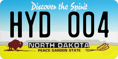 ND license plate HYD004