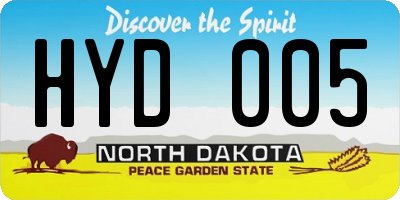 ND license plate HYD005