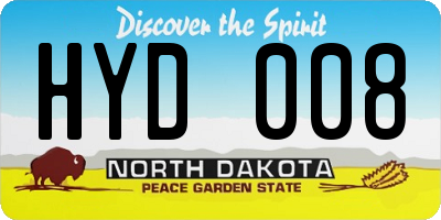 ND license plate HYD008