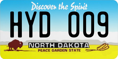 ND license plate HYD009