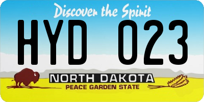 ND license plate HYD023