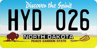 ND license plate HYD026