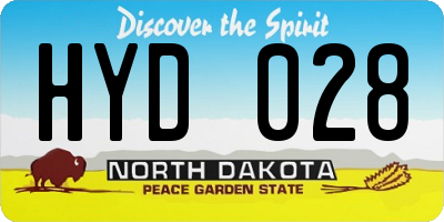 ND license plate HYD028