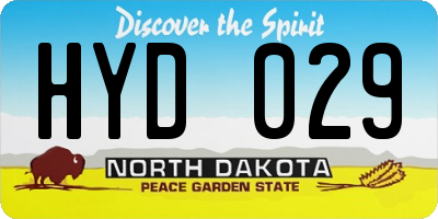 ND license plate HYD029