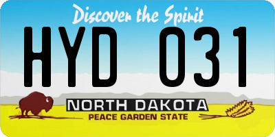 ND license plate HYD031