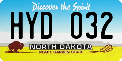 ND license plate HYD032