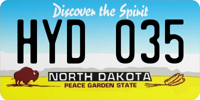ND license plate HYD035
