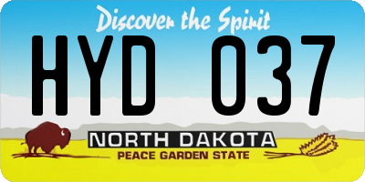 ND license plate HYD037