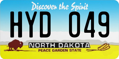 ND license plate HYD049