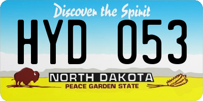 ND license plate HYD053