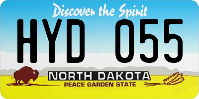 ND license plate HYD055
