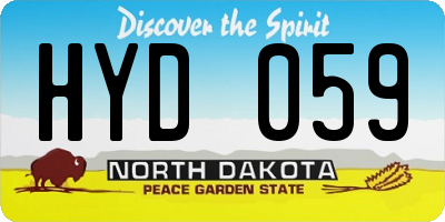 ND license plate HYD059