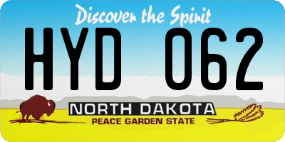 ND license plate HYD062