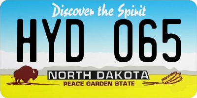 ND license plate HYD065