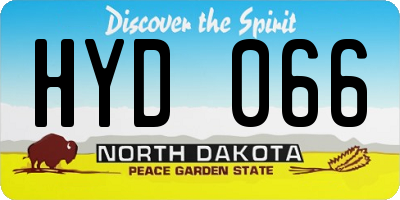 ND license plate HYD066
