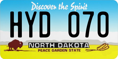 ND license plate HYD070