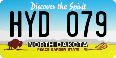 ND license plate HYD079