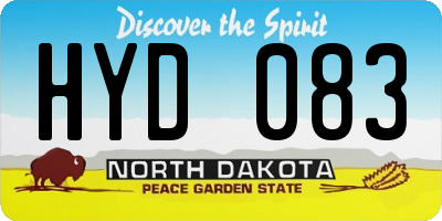 ND license plate HYD083