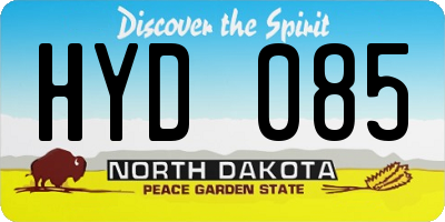 ND license plate HYD085