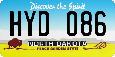 ND license plate HYD086