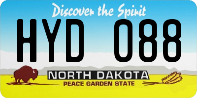 ND license plate HYD088