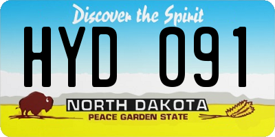 ND license plate HYD091
