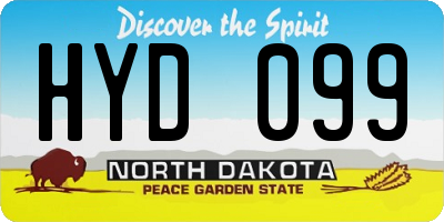 ND license plate HYD099
