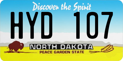 ND license plate HYD107
