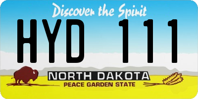 ND license plate HYD111