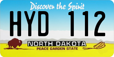 ND license plate HYD112