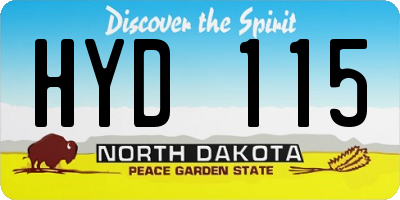ND license plate HYD115