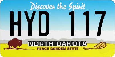 ND license plate HYD117