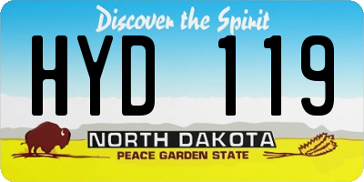 ND license plate HYD119