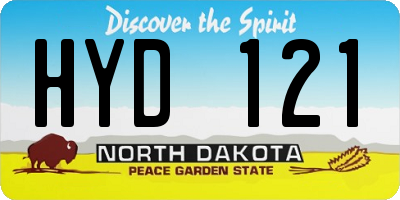 ND license plate HYD121
