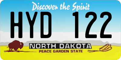 ND license plate HYD122