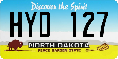 ND license plate HYD127