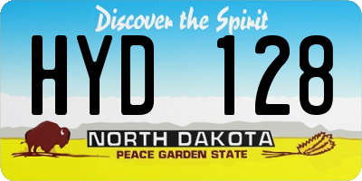 ND license plate HYD128