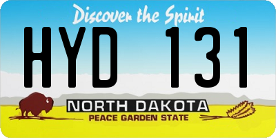 ND license plate HYD131