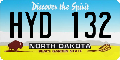 ND license plate HYD132